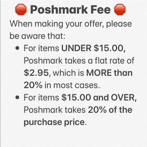 Reminder - Poshmark Fee’s!!
